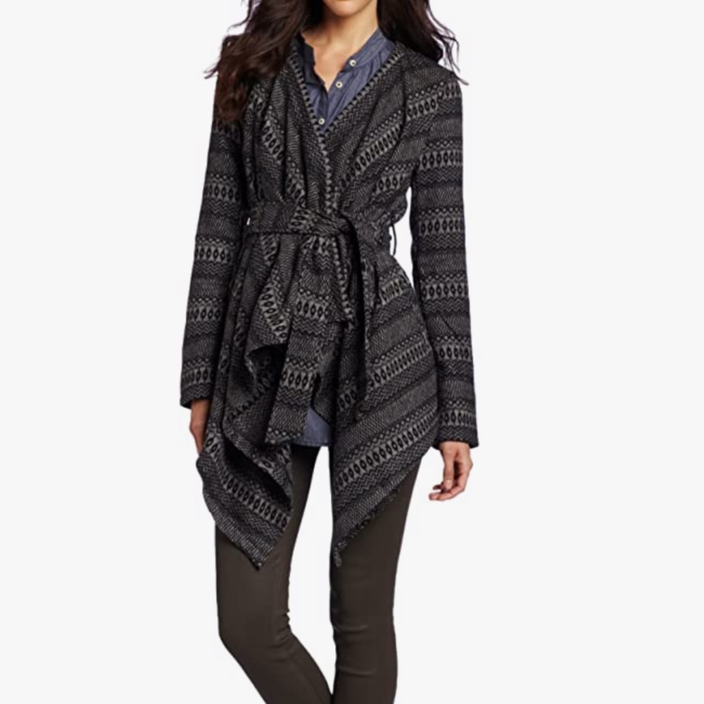 Jack By BB Dakota Women’s Wool Blend Kimmy Dark Grey Sweater Jacket Sz S